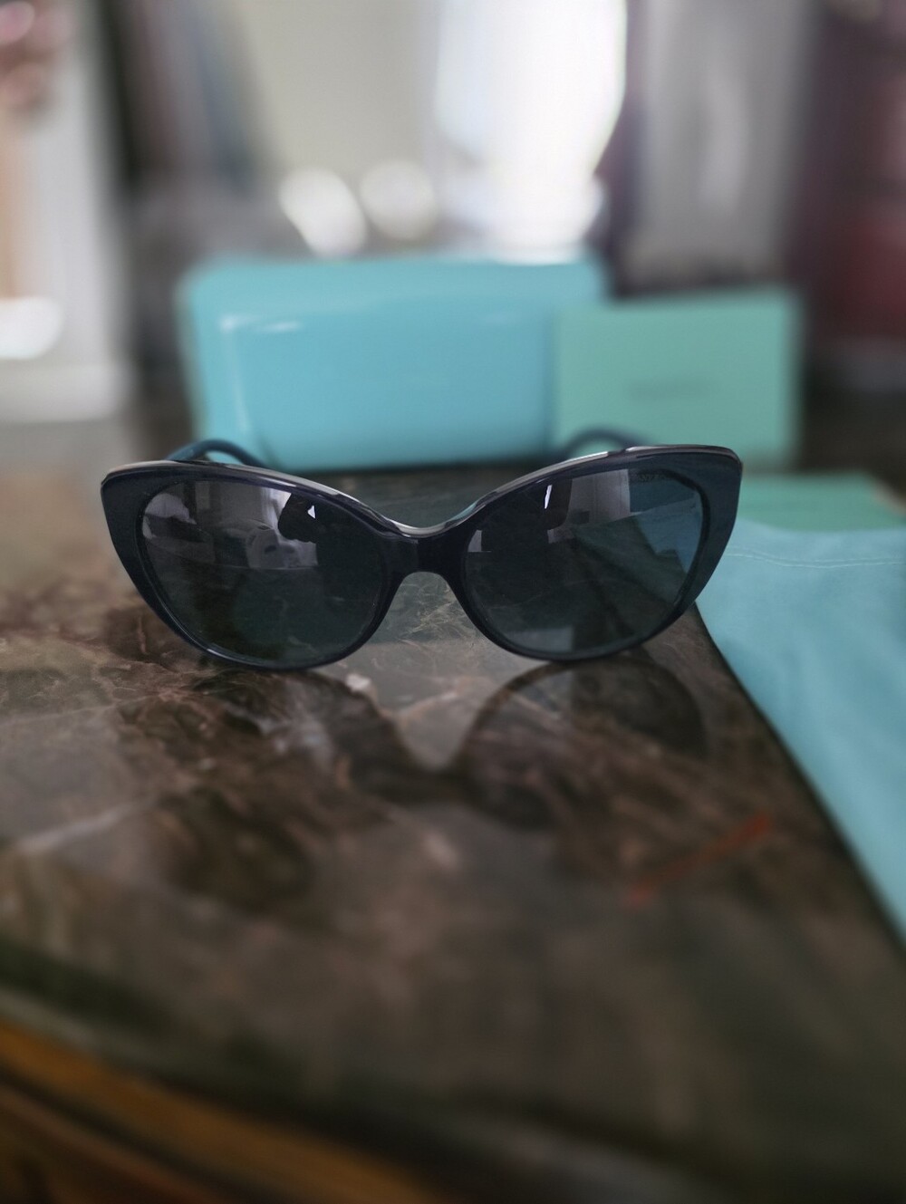 Tiffany & Co. Classic Black Cat-Eye Women's Sunglasses
